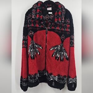 Milton FunWear DreamCatcher Fleece Jacket Red Black Size XL